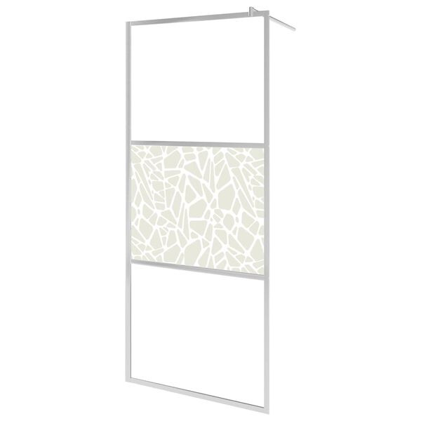 vidaXL Divis&oacute;ria de chuveiro 90x195 cm vidro ESG design pedras