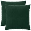vidaXL Almofada com travesseiro HEERLEN 2 unid. Verde-Escuro Veludo