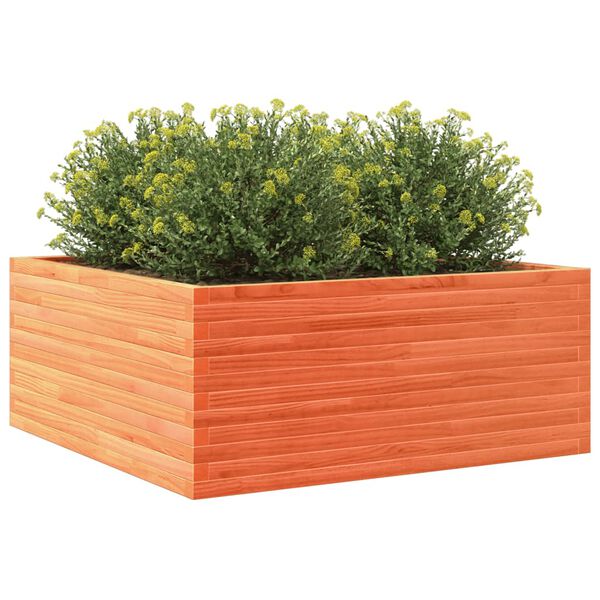 vidaXL Vaso/floreira de jardim 110x110x46 cm pinho maciço castanho-mel