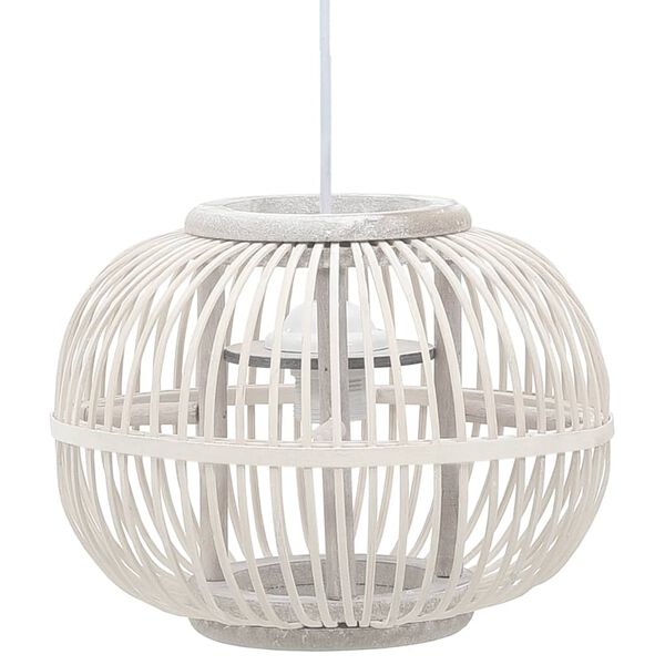 vidaXL Candeeiro suspenso globo 40 W 30x22 cm E27 salgueiro branco