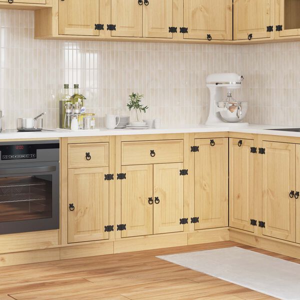 vidaXL Arm&aacute;rio com gaveta com porta SKI Castanho Mel 60 x 46 x 81,5 cm