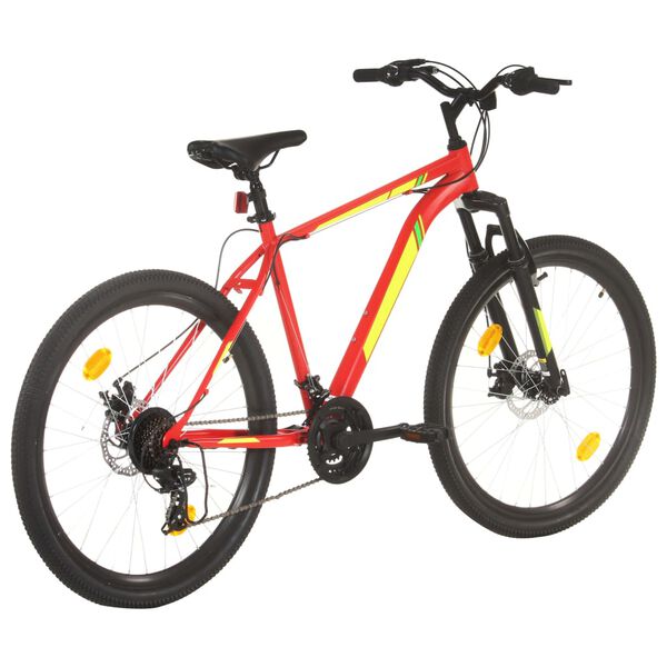 vidaXL Bicicleta de montanha 21 velocidades roda 27,5" 42 cm vermelho
