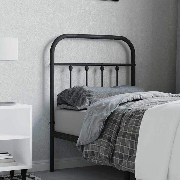 vidaXL Cabeceira de cama 75 cm metal preto