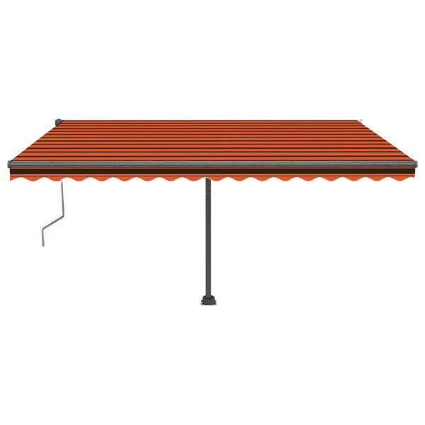 vidaXL Toldo autom. LED e sensor de vento 400x350 cm laranja/castanho