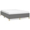 vidaXL Estrutura de cama sem colch&atilde;o 140x190 cm tecido cinzento-escuro