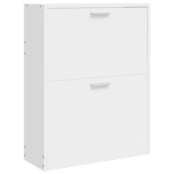 vidaXL Sapateira com 2 compartimentos madeira branco