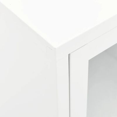 vidaXL Móvel de TV 105x35x52 cm aço e vidro branco
