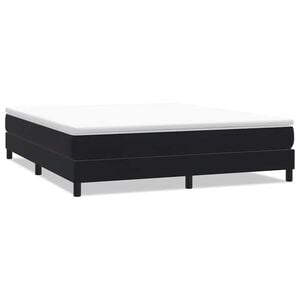 vidaXL Cama com molas sem colch&atilde;o 180x220 cm veludo preto