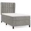 vidaXL Cama com molas/colch&atilde;o 100x200 cm veludo cinza-claro