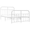 vidaXL Estrutura de cama com cabeceira e p&eacute;s 120x190 cm metal branco