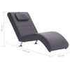 vidaXL Chaise longue com almofada couro artificial cinzento