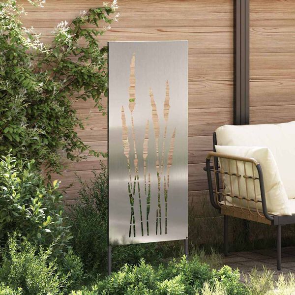vidaXL Tela de Privacidade para Jardim Floral Prateado 50 x 140 cm