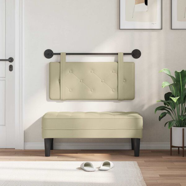 vidaXL Cabeceira Suspensa Creme 80 cm Couro Sint&eacute;tico