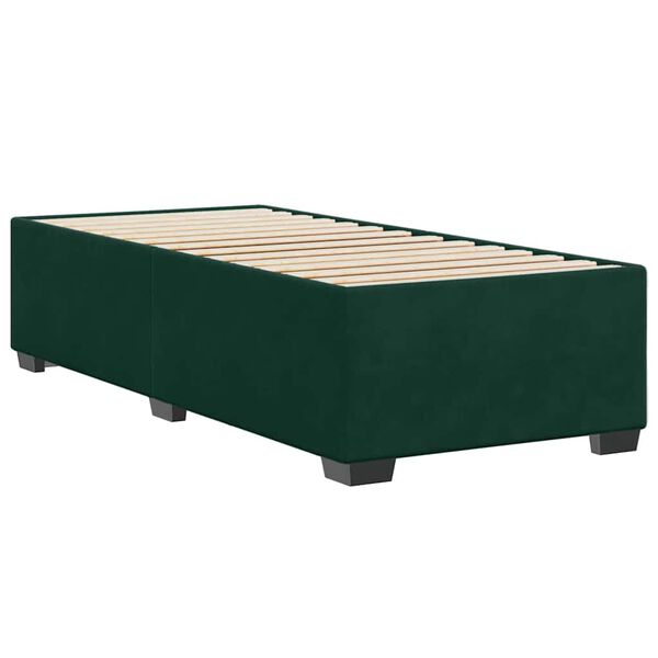 vidaXL Estrutura de cama sem colch&atilde;o 90x190 cm veludo verde-escuro