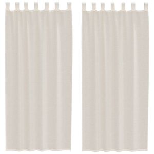 vidaXL Cortinas de voile com aba 2 pcs creme