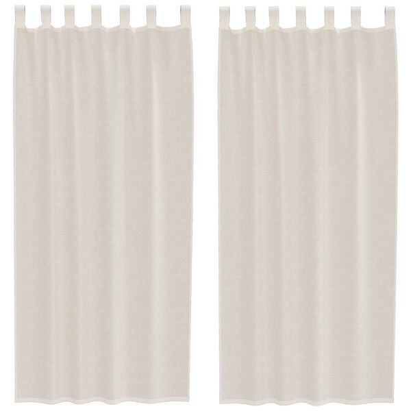 vidaXL Cortinas de voile com aba 2 pcs creme