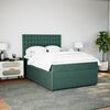vidaXL Cama com molas/colch&atilde;o 140x190 cm veludo verde-escuro