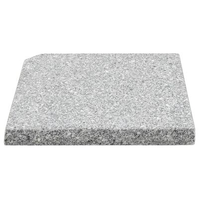vidaXL Placas peso guarda-sol quadradas 4 pcs granito 100 kg cinzento
