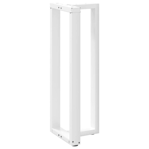 vidaXL P&eacute;s de mesa de bar em forma de T, 2 pe&ccedil;as, branco, 50x35x(110-111) cm, a&ccedil;o