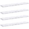 vidaXL Prateleira de Parede 4 pcs M&aacute;rmore Branco 120 x 23,5 x 4 cm