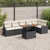 vidaXL Conjunto de Sofá de Jardim 7 pcs Preto Rattan Sintético
