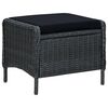 vidaXL 2 pcs conj. lounge jardim c/ almofad&otilde;es vime PE cinzento-escuro