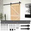 vidaXL Porta Deslizante Natural e Preto 100 x 210 cm