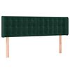 vidaXL Cabeceira cama c/ luzes LED veludo 147x16x78/88 cm verde-escuro