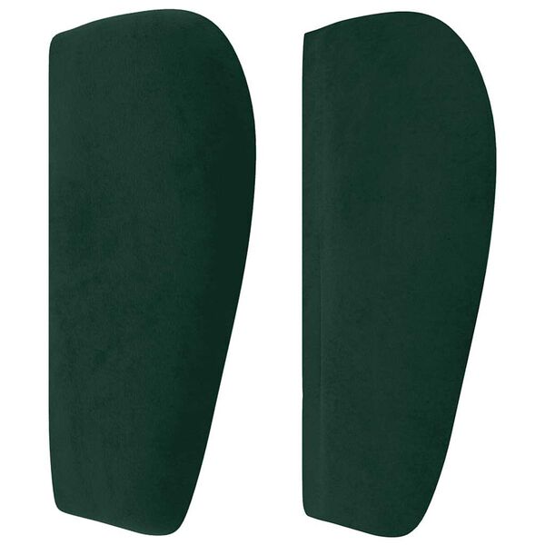 vidaXL Cabeceira de cama c/ abas veludo 103x23x78/88cm verde-escuro