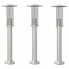 vidaXL Candeeiros de ch&atilde;o para exterior 3 pcs 60 cm a&ccedil;o inox. prateado