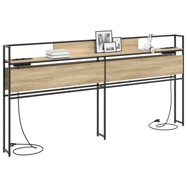 vidaXL Cabeceira de armazenamento com cabeceira Carvalho sonoma 180 cm