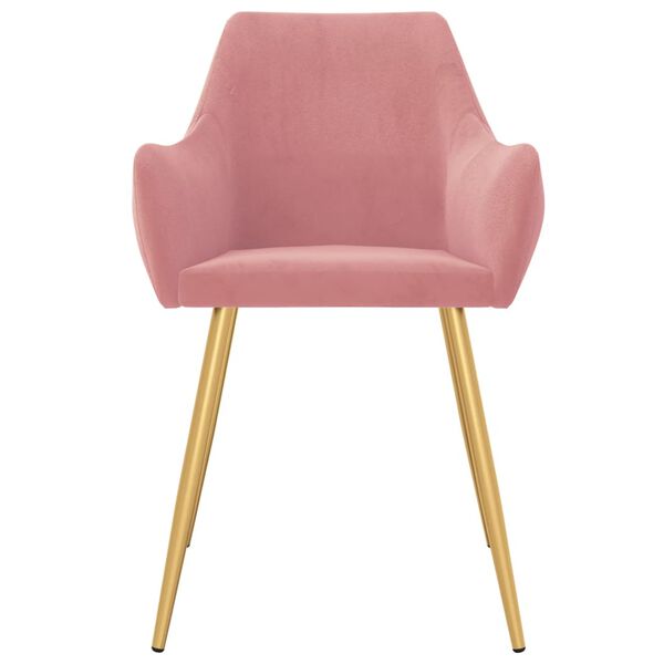 vidaXL Cadeiras de jantar 6 pcs veludo rosa