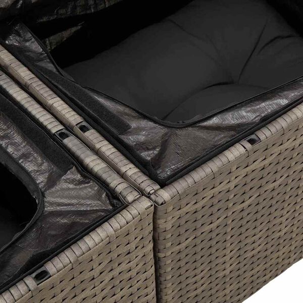 vidaXL Conjunto de Sof&aacute; de Jardim 8 pcs Cinzeto Rattan Sint&eacute;tico