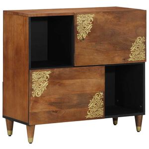 vidaXL Buffet Castanho 80 x 33 x 75 cm Madeira de manga maci&ccedil;a