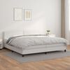 vidaXL Cama com molas/colch&atilde;o 200x200 cm couro artificial branco