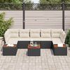 vidaXL Conjunto de Sof&aacute; de Jardim 8 pcs Preto Rattan Sint&eacute;tico