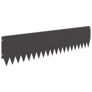 vidaXL Acabamento para Gramado 10 pcs 103 x 25 cm A&ccedil;o Preto