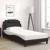 vidaXL Estrutura de cama Viana sem colch&atilde;o 100x203cm couro artificial preto