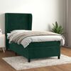vidaXL Cama com molas/colch&atilde;o 90x200 cm veludo verde-escuro