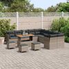 vidaXL Conjunto de Sof&aacute; de Jardim com almofada 14 pcs Cinzeto vime PE