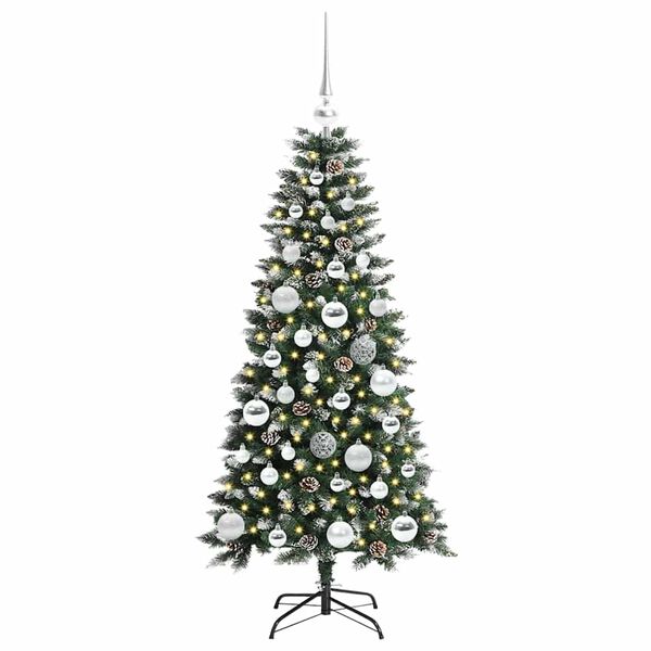 vidaXL Árvore de Natal Artificial com 150 LEDs Verde 55 x 55 x 120 cm