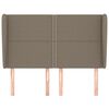 vidaXL Cabeceira cama abas tecido 147x23x118/128 cm cinza-acastanhado