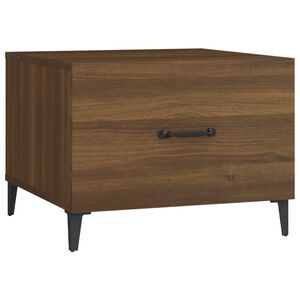 vidaXL Mesa de centro + pernas de metal 50x50x40 cm carvalho castanho
