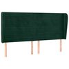 vidaXL Cabeceira cama c/ abas veludo 203x23x118/128 cm verde-escuro