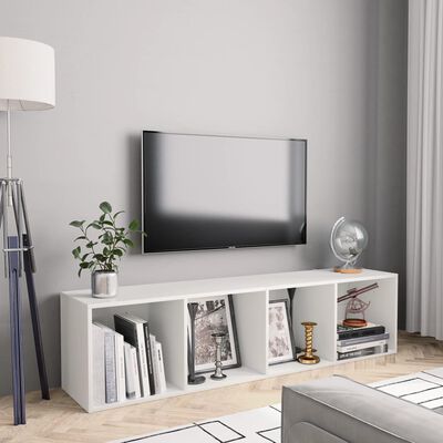 vidaXL Estante/móvel de TV 143x30x36 cm contraplacado branco
