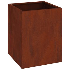 vidaXL Vaso de Jardim A&ccedil;o resistente &agrave;s intemp&eacute;ries 32 x 32 x 40 cm