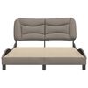 vidaXL Estrutura de cama sem colch&atilde;o Hvar 140x190 cm tecido castanho-acinzentado