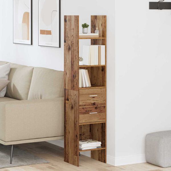 vidaXL Gabinete de Livros Madeira antiga 40 x 35 x 180 cm