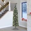 vidaXL &Aacute;rvore Slim de Natal Artificial Verde e Branco 240 cm