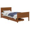 vidaXL Estrutura cama c/ 2 gavetas 100x200cm pinho maci&ccedil;o castanho mel